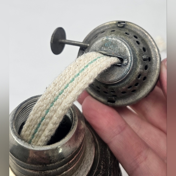 Restoration Hardware Frances Le Mont Pewter Oil Lamp Glass Chimney 12.5" - Picture 9 of 16